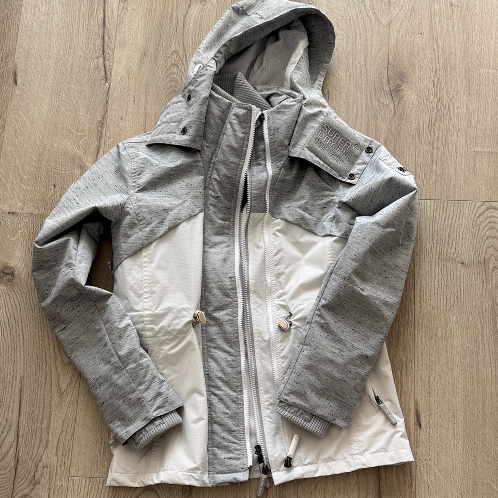 Superdry Gray and White Wind Jacket